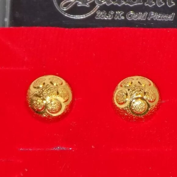 Lot of 3 Pairs NIC Saloni 23.5K Gold Plated Crystal Studded & Doll Top Earrings - Picture 4 of 12